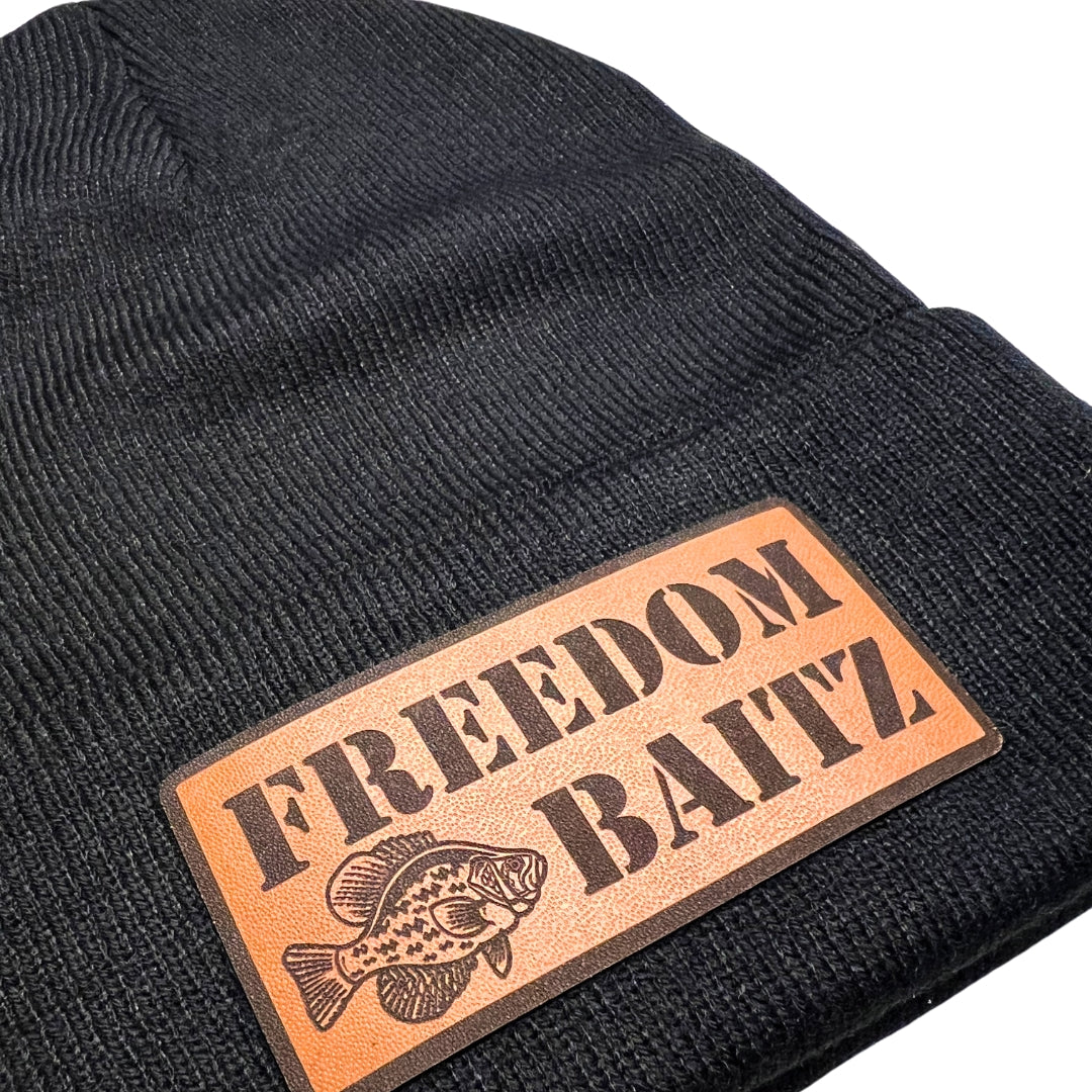 Logo Leather Patch Beanie